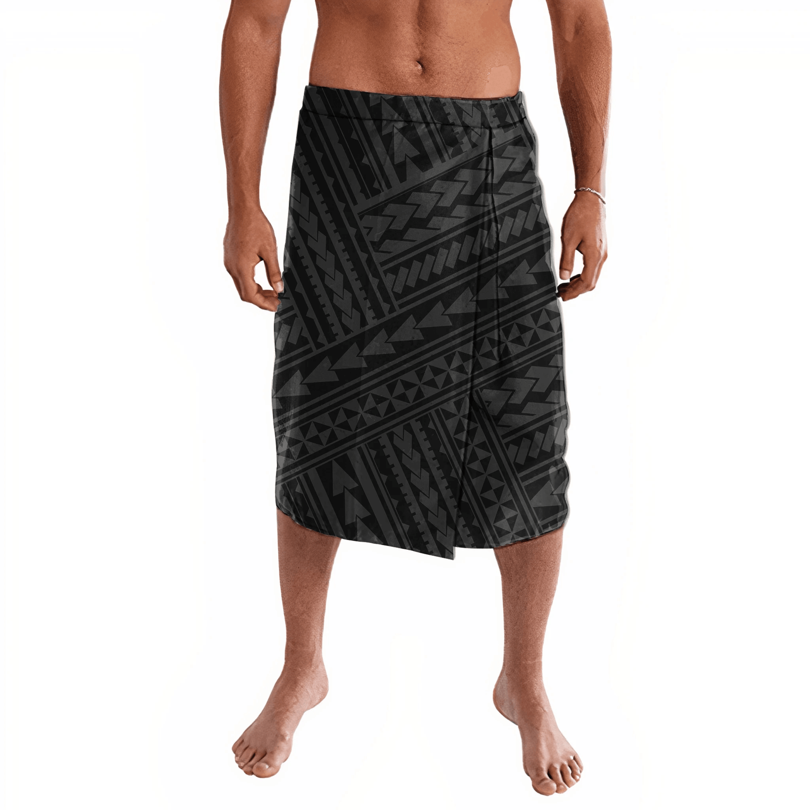 Polynesian Pride Clothing Polynesian Spearhead Line Straight Lavalava Lavalava S M Black - Polynesian Pride LLC