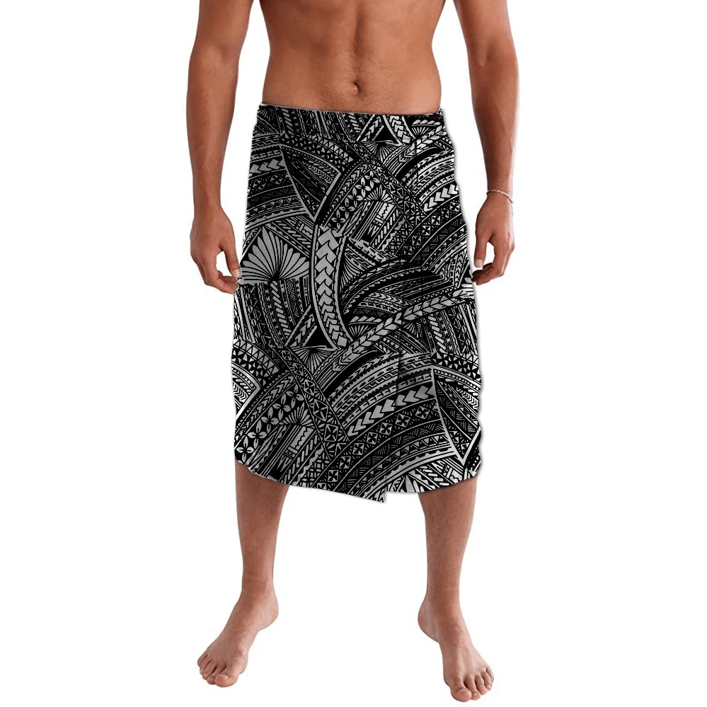 Polynesian Pride Clothing Spearhead Black Polynesian Pattern Lavalava Lavalava S M Black - Polynesian Pride