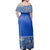 Polynesian Pride Dress - Samoa Hibiscus Blue Elei Design Off Shoulder Long Dress - Polynesian Pride