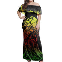 Polynesian Couple Outfits Hawaii Map Kanaka Polynesian Hula Girl Reggae Matching Dress and Hawaiian Shirt No Shirt - Polynesian Pride