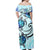 Hawaii Polynesian Matching Dress and Hawaiian Shirt Plumeria Hibiscus Turtle Jack Style Blue - Polynesian Pride