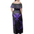 Polynesian Pride Dress - Polynesian Turtle Hammerhead Shark Ray Kanaka Hawaii Circle Purple Off Shoulder Long Dress - Polynesian Pride