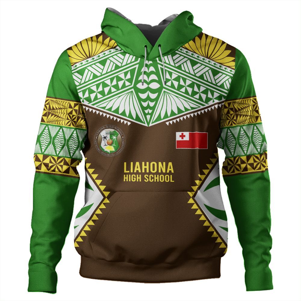 Polynesian Pride Hoodie Tonga Hoodie Tonga Liahona High School Hoodie Zip Hoodie Green - Polynesian Pride