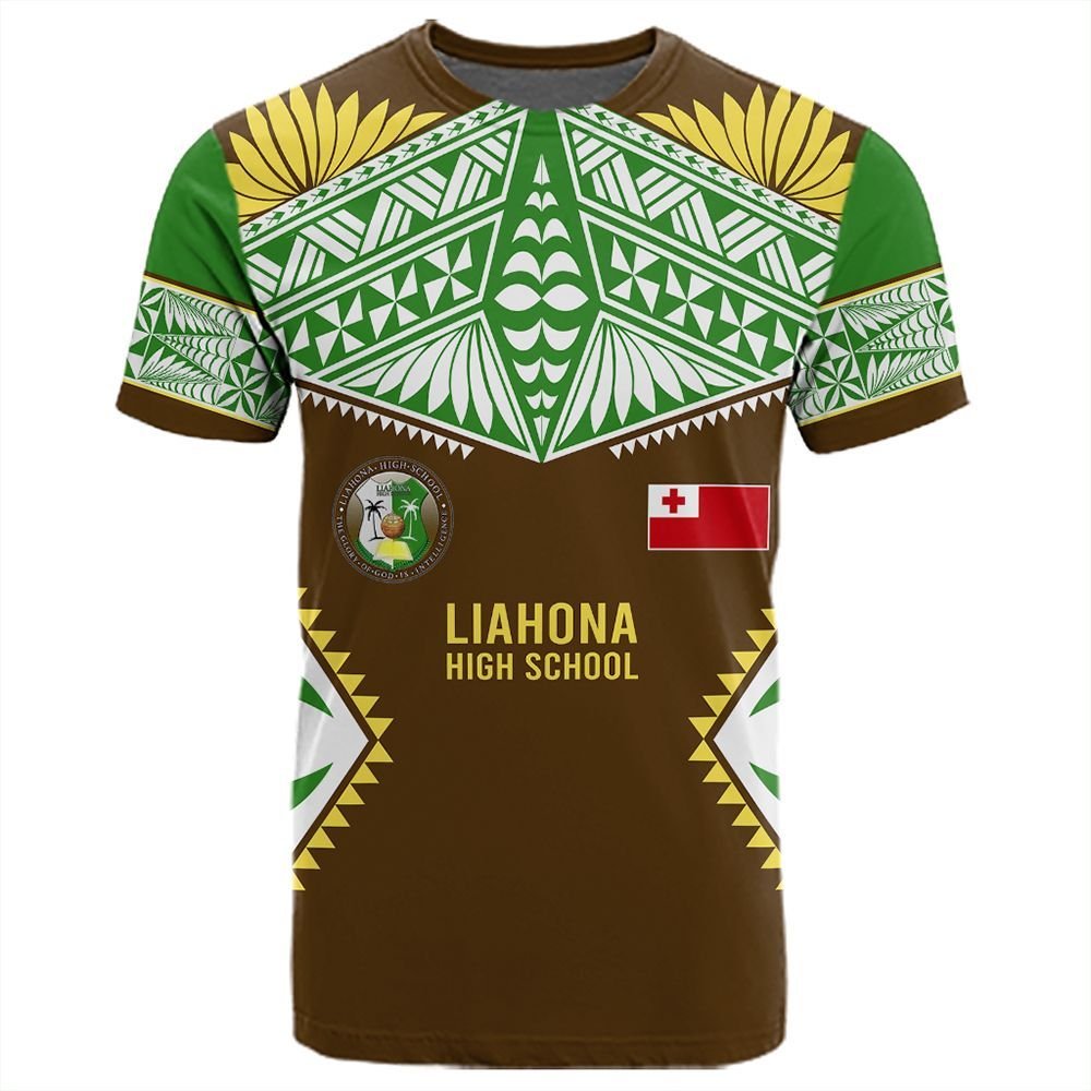 Polynesian Pride Tonga T Shirt Tonga Liahona High School T Shirt Unisex Green - Polynesian Pride