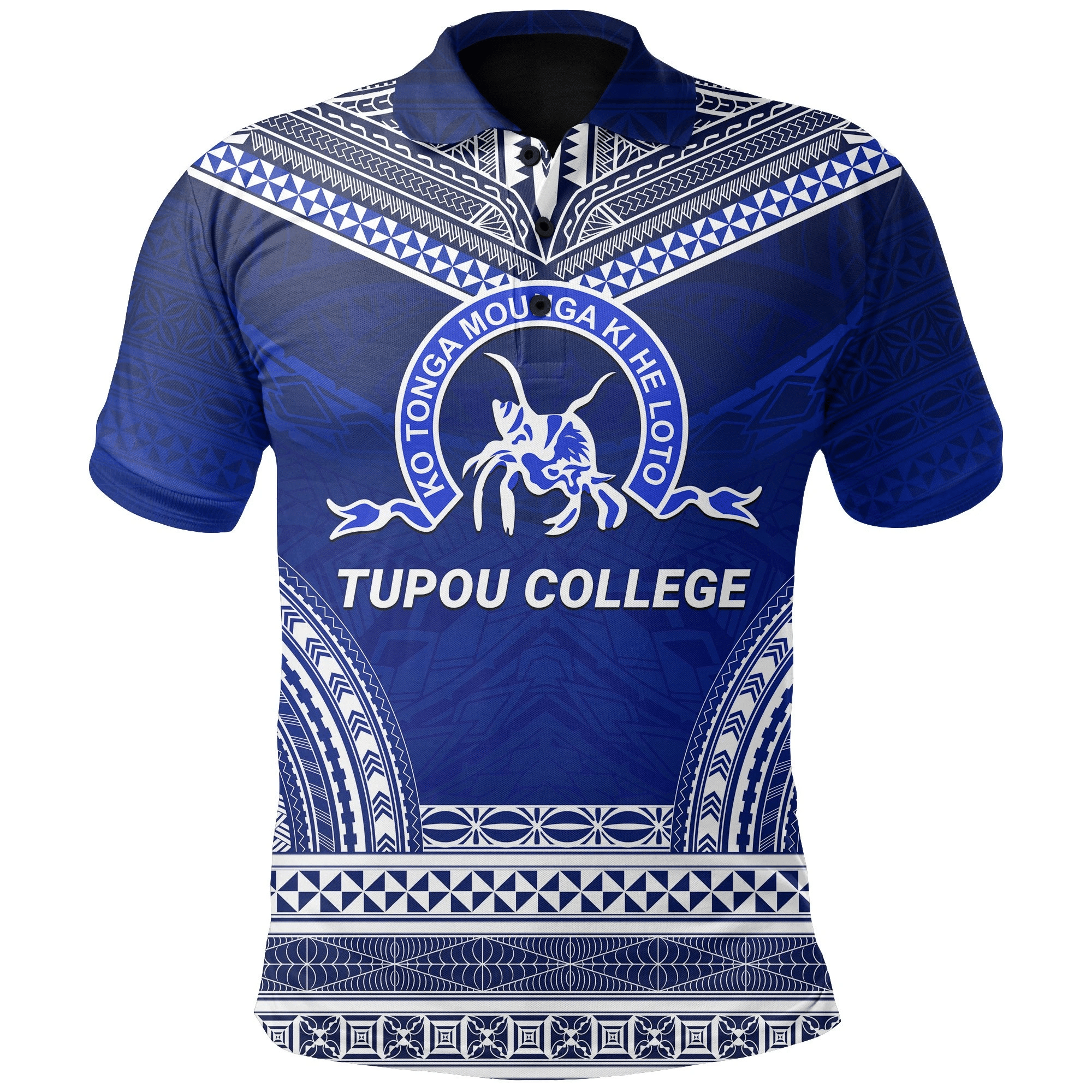 Polynesian Pride Apparel Tupou College Polo Shirt Tonga High School Unisex Blue - Polynesian Pride