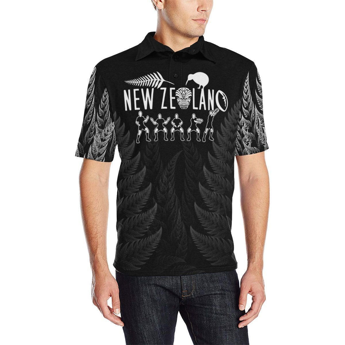 Polynesian Pride Apparel New Zealand Polo Shirt Haka Rugby Exclusive Edition Black - Polynesian Pride
