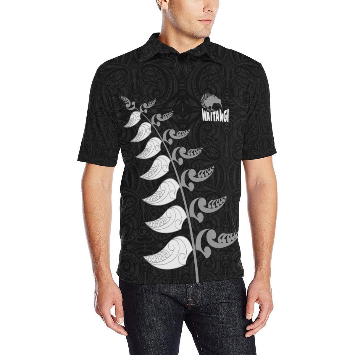 Polynesian Pride Apparel Waitangi Black Polo Shirt Unisex Black - Polynesian Pride