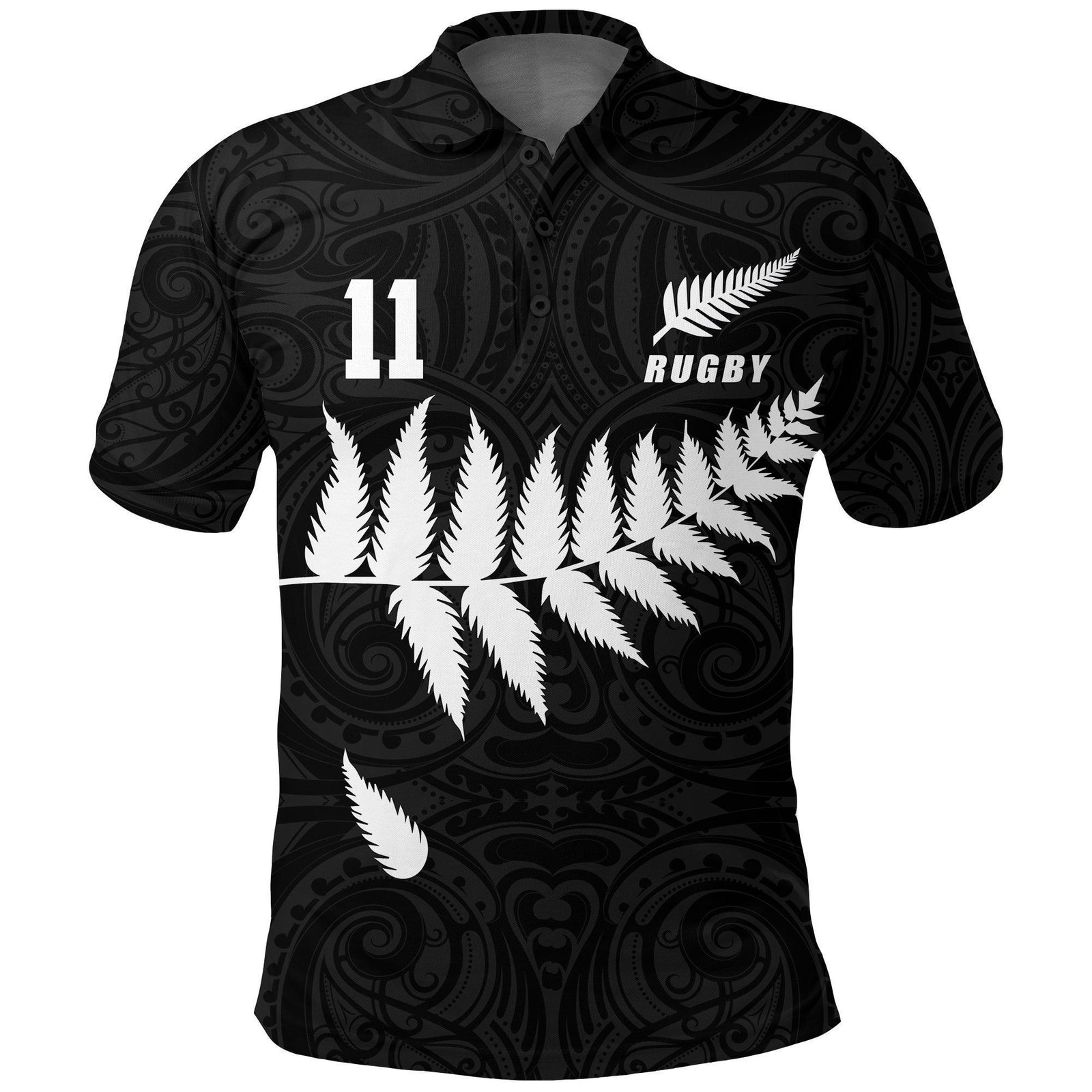 Polynesian Pride Apparel New Zealand Polo Shirt, Legend of Rugby Golf Shirt Black - Polynesian Pride