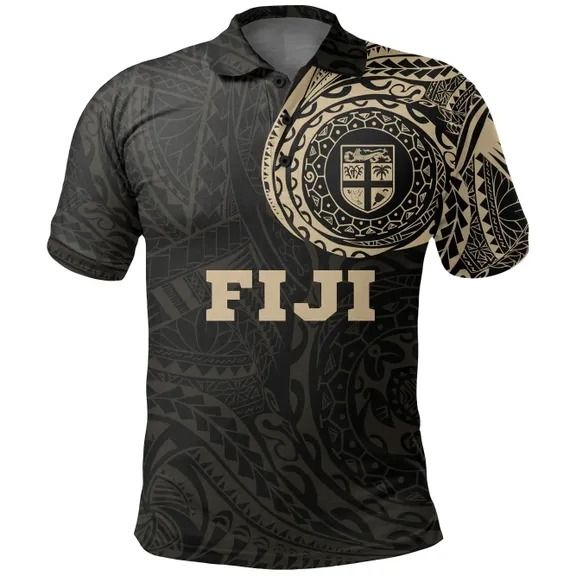 Polynesian Pride Apparel Fiji In My Heart Tattoo Polo Shirt Unisex Black - Polynesian Pride