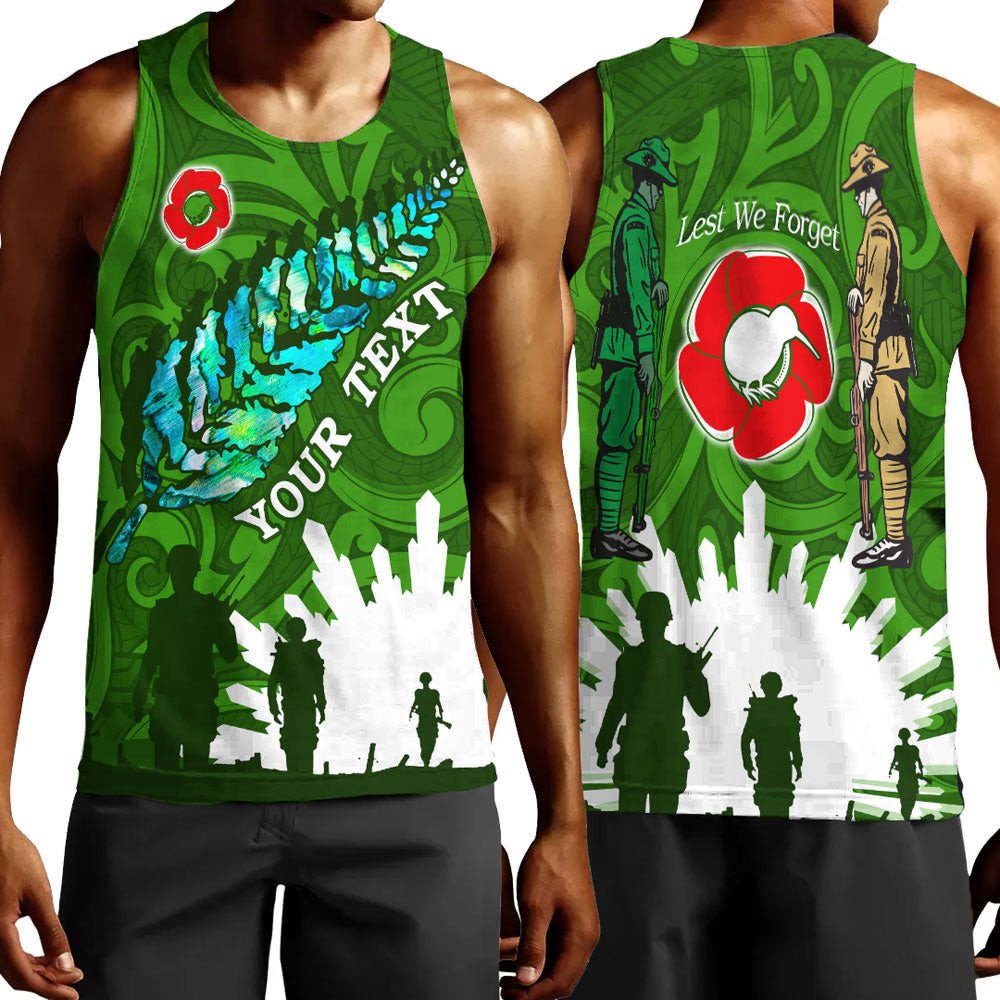 Polynesian Pride Clothing - (Custom) New Zealand Anzac Walking In The Sun Men Tank Top Black - Polynesian Pride