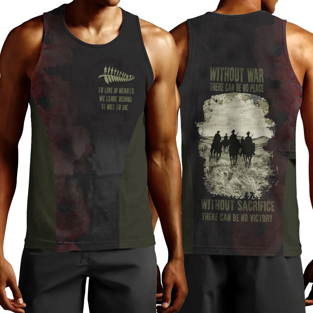 Polynesian Pride Clothing - Anzac DayThe Salute To Heroes Men Tank Top Black - Polynesian Pride