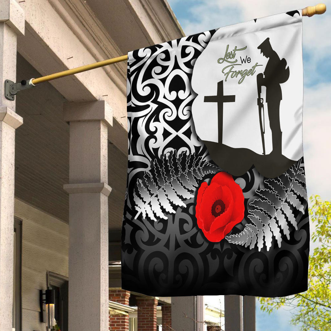 Polynesian Pride Flag - Anzac Day Poppy Remembrance Flag - Polynesian Pride