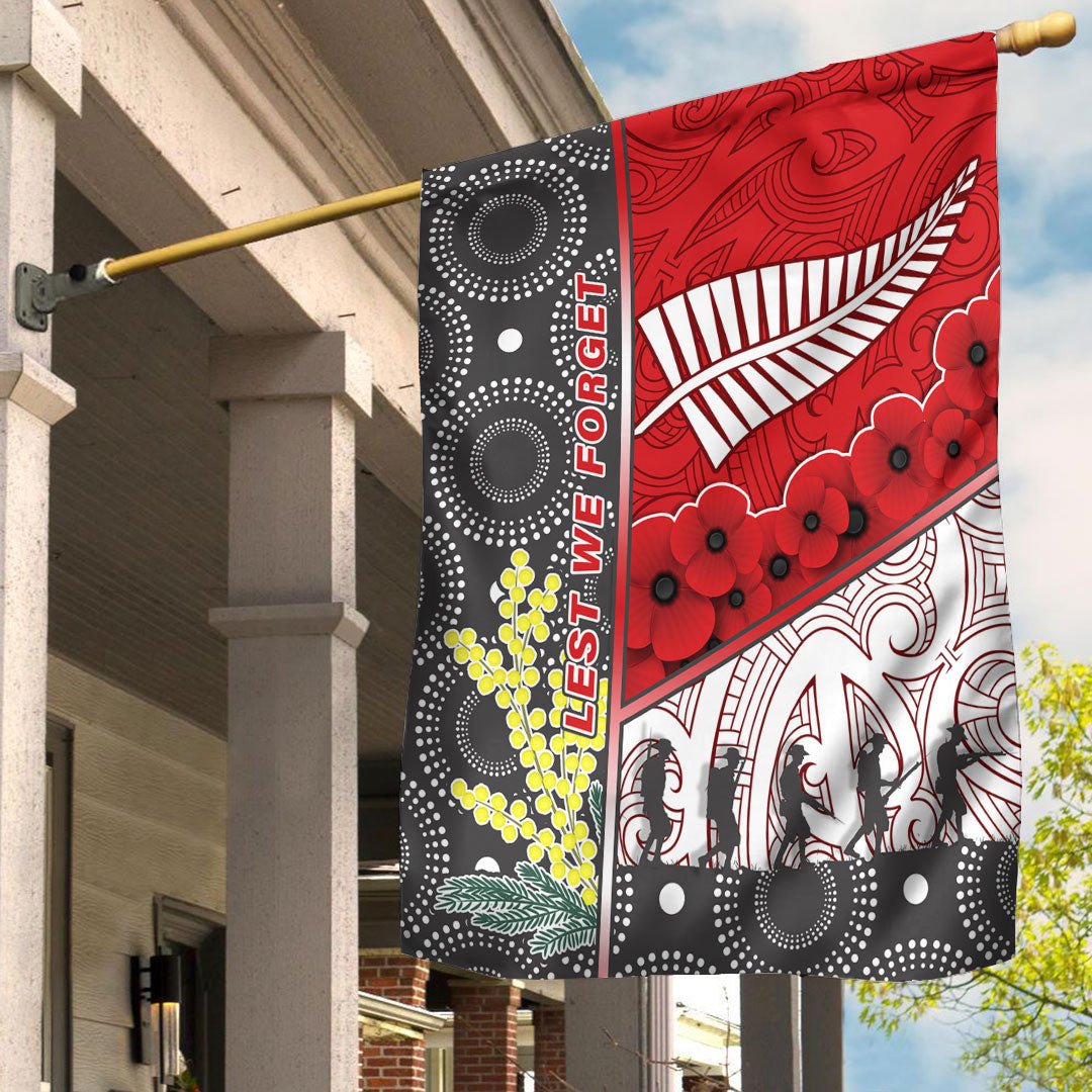 Polynesian Pride Flag - Australia Indigenous & New Zealand Maori Anzac (Red) Flag - Polynesian Pride