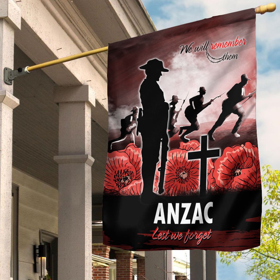 Polynesian Pride Flag - Anzac Day We Will Remember Them Special Version Flag - Polynesian Pride