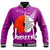 Polynesian Pride Clothing - New Zealand Anzac Red Poopy Purple Baseball Jacket - Polynesian Pride