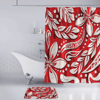 Polynesian Home Set - Vintage Red Polynesian Print Bathroom Set LT10 - Polynesian Pride