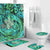 Polynesian Home Set - Polynesian Turtle Grunge Abstract Bathroom Set LT10 Green - Polynesian Pride