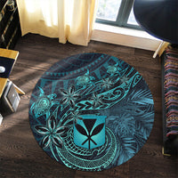 Polynesian Pride Home Set - Hawaii Kanaka Maoli Turquoise Tiare Honu Round Carpet LT10 - Polynesian Pride