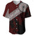 Polynesian Pride Shirt - Fiji Masa Paint Style Baseball Jersey LT10 Red - Polynesian Pride