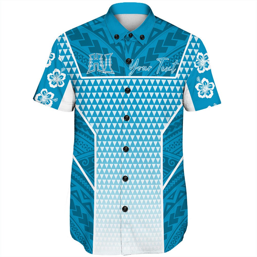 Polynesian Pride Shirt - Personalized Kakau Hawaii Polynesian Blue Gradient Short Sleeve Shirt LT10 Unisex Blue - Polynesian Pride