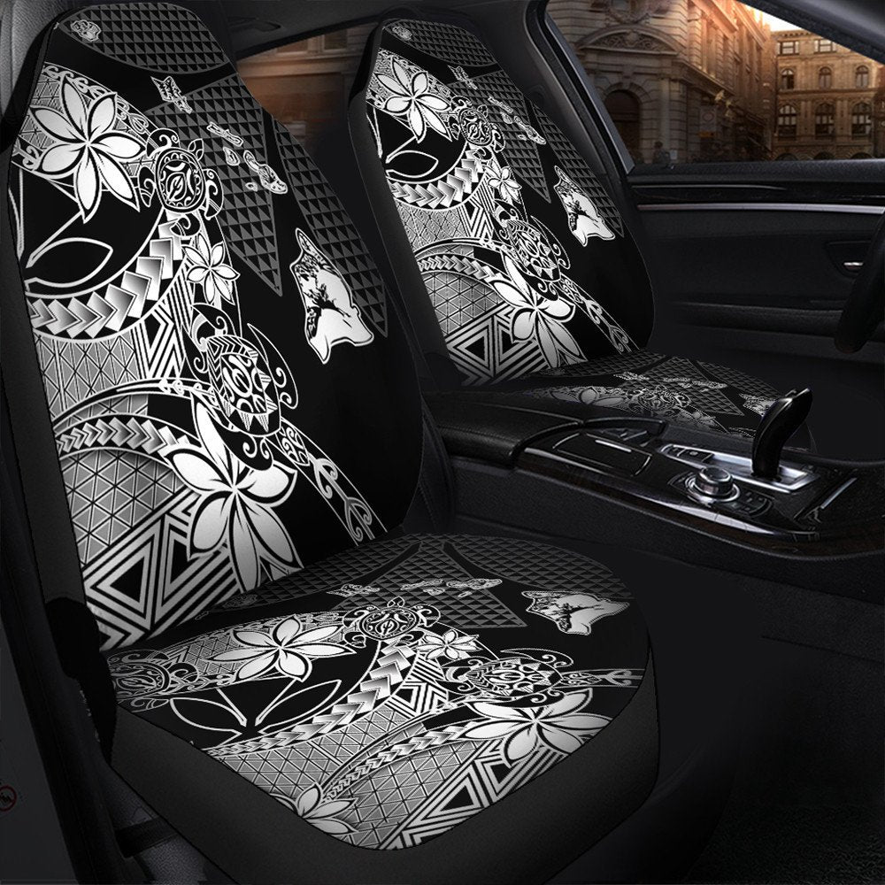 Polynesian Pride Car Accessories - Kanaka Black Kakau Hawaiian Car Seat Covers LT10 - Polynesian Pride