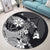 Polynesian Pride Home Set - Kanaka Black Kakau Hawaiian Round Carpet LT10 - Polynesian Pride