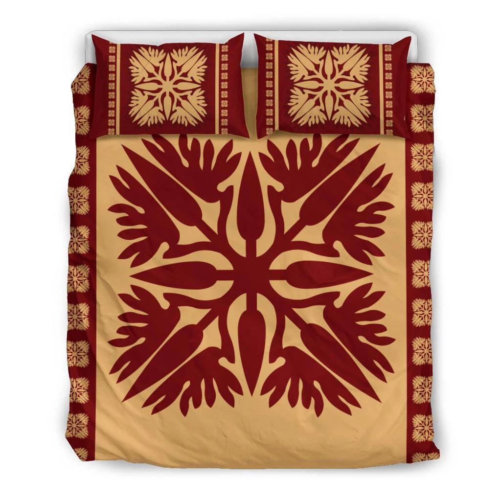 Hawaiian Quilt Pattern Strelitzia Flower Equip Bedding Set Black - Polynesian Pride