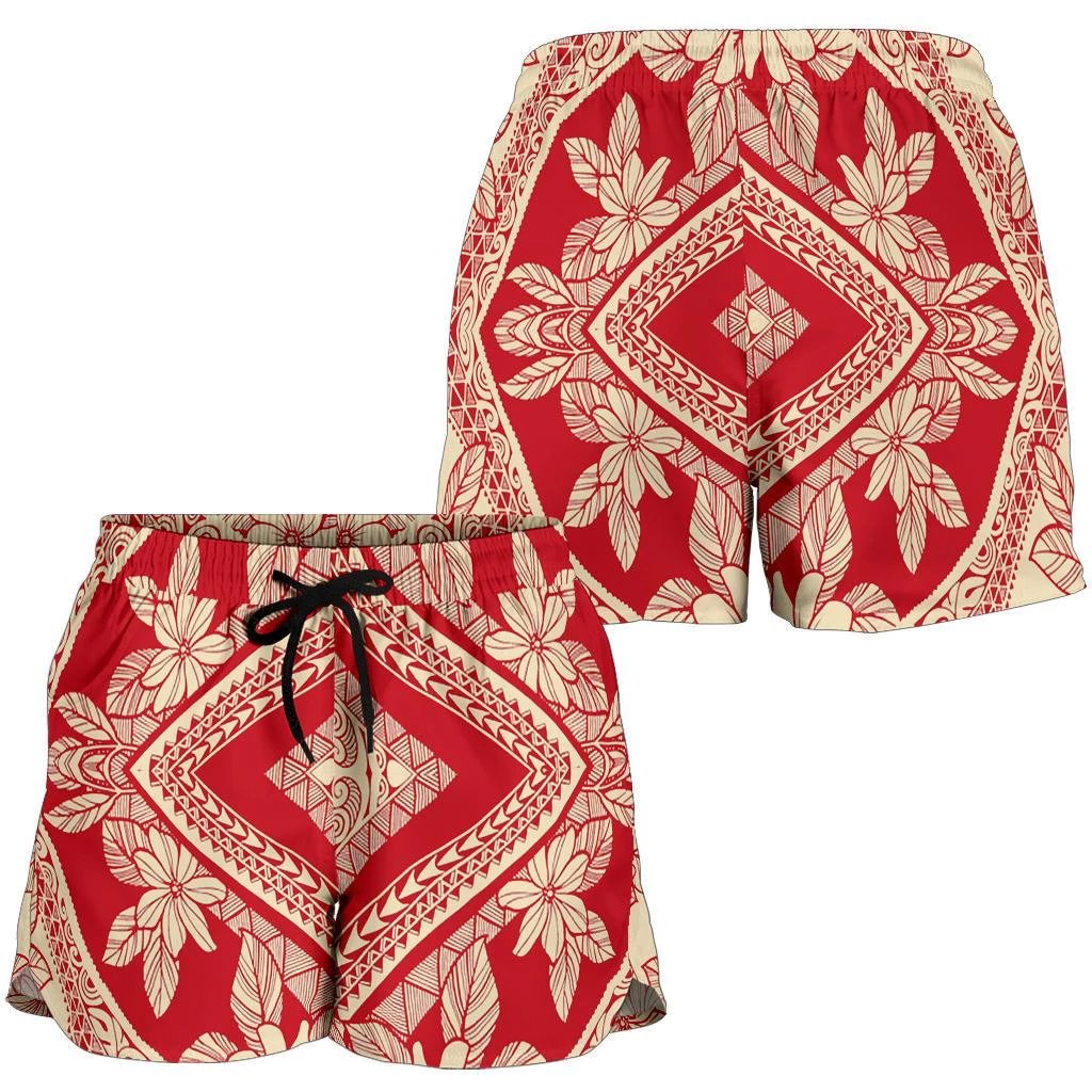 Polynesian Women's Short Red And Yellow Women White - Polynesian Pride