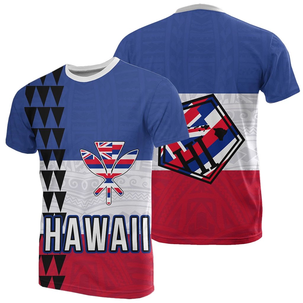 Hawaii Flag Polynesian T Shirt Unisex White - Polynesian Pride