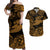 Hawaii Hammer Shark Polynesian Matching Dress and Hawaiian Shirt Matching Couples Outfit Unique Style Gold LT8 Gold - Polynesian Pride