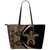 Hawaii Turtle Polynesian Small Leather Tote - Circle Style - Gold And Black Gold - Polynesian Pride