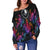 Yap Women's Off Shoulder Sweaters - Sea Turtle In Tribal Polynesian Style - Polynesian Pride