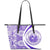 Hawaii Coat Of Arms Polynesian Small Leather Tote - Circle Style - Purple Purple - Polynesian Pride