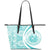 Hawaii Coat Of Arms Polynesian Small Leather Tote - Circle Style - Blue Sky Blue - Polynesian Pride