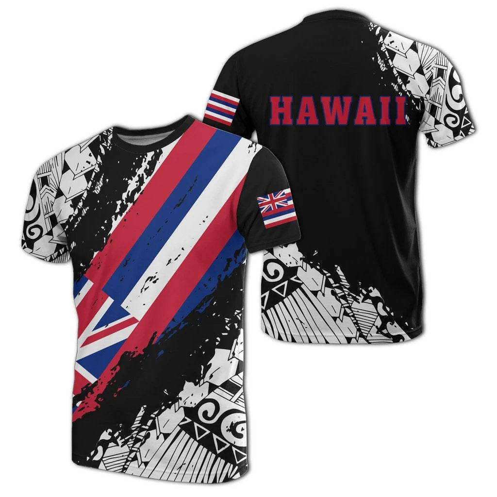 Hawaii Flag Polynesian T Shirt Nora Style Unisex White - Polynesian Pride