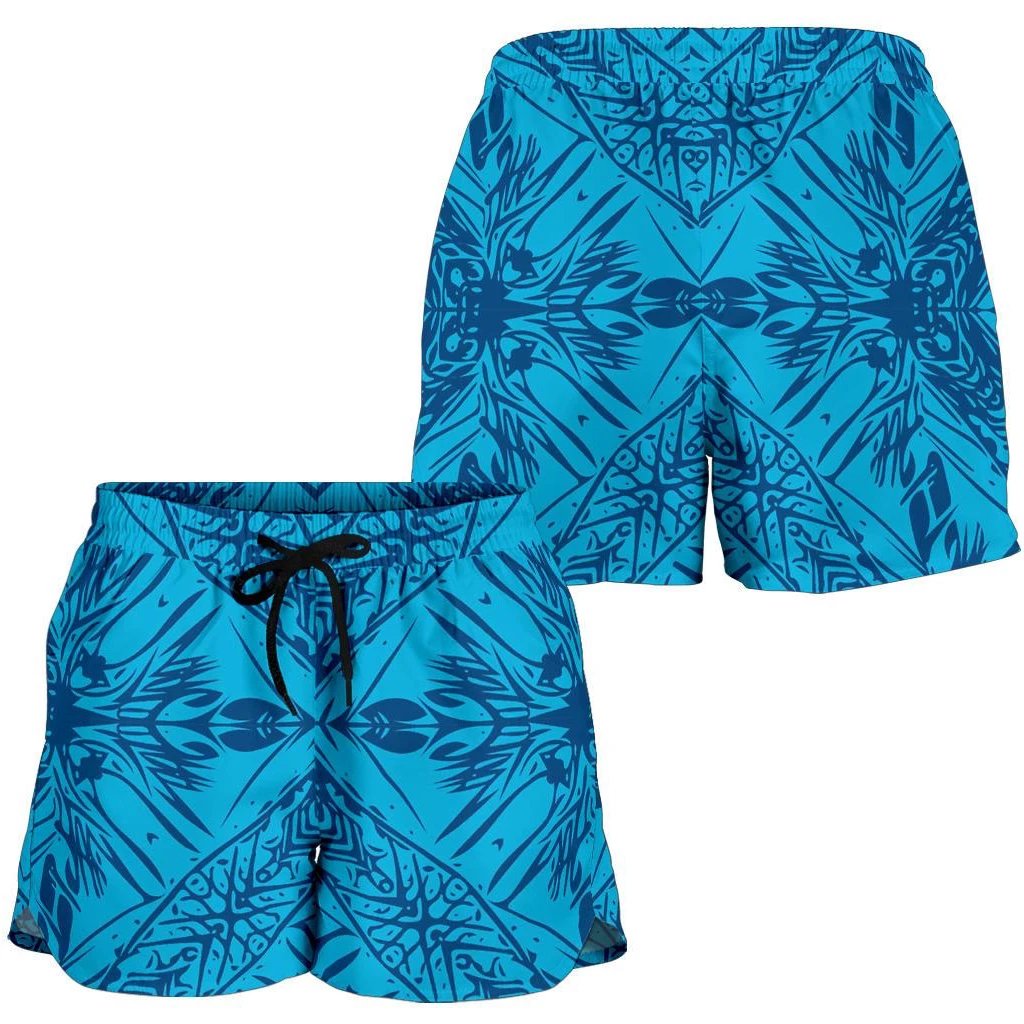 Polynesian Women's Shorts Blue Women White - Polynesian Pride