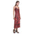 Polynesian V - Neck Open Fork Long Dress - Red Palm - Polynesian Pride