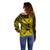 Kakau Polynesian Tribal Hawaiian Turtle with Kanaka Maoli Yellow Off Shoulder Sweater LT9 - Polynesian Pride