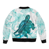 Palau Coat Of Arms With Polynesian Turtle Hibiscus Bomber Jacket LT14 - Polynesian Pride