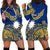 (Custom Personalised) Nauru Polynesian Hibiscus Naoero Flag Color Hoodie Dress LT14 Blue - Polynesian Pride