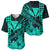 Kakau Polynesian Tribal Hawaiian Turtle with Kanaka Maoli Turquoise Baseball Jersey LT9 Turquoise - Polynesian Pride