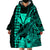 Kakau Polynesian Tribal Hawaiian Turtle with Kanaka Maoli Turquoise Wearable Blanket Hoodie LT9 - Polynesian Pride