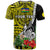 Custom New Caledonia Polynesian Coat of Arms Mix Tropical Flowers T Shirt LT14 - Polynesian Pride