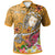 Fiji Custom Polo Shirt Turtle Plumeria (Gold) Unisex Gold - Polynesian Pride