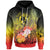 Tonga Custom Hoodie Humpback Whale with Tropical Flowers (Yellow) Unisex Yellow - Polynesian Pride