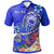 Samoa Custom Polo Shirt Turtle Plumeria (Blue) Unisex Blue - Polynesian Pride