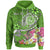 Tahiti Custom Hoodie Turtle Plumeria (Green) Unisex Green - Polynesian Pride