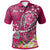 Tahiti Custom Polo Shirt Turtle Plumeria (Pink) Unisex Pink - Polynesian Pride