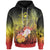 Guam Custom Hoodie Humpback Whale with Tropical Flowers (Yellow) Unisex Yellow - Polynesian Pride