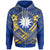 Nauru Custom Zip up Hoodie Nauru Flag Camisole Hibiscus Style Unisex Blue - Polynesian Pride